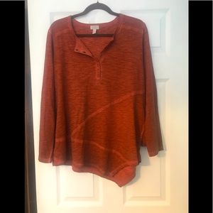 Lori Goldstein Woven Top. Pockets sz large